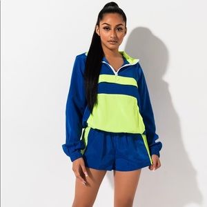 Color Block Wind Breaker Hoodie